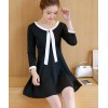 TE8701XBFS Korean fashion empire waist slim Hepburn black dress