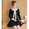 TE8701XBFS Korean fashion empire waist slim Hepburn black dress