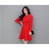 TE8707XBFS New style lace splicing fishtail red formal dress