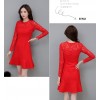 TE8707XBFS New style lace splicing fishtail red formal dress