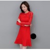 TE8707XBFS New style lace splicing fishtail red formal dress