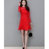 TE8707XBFS New style lace splicing fishtail red formal dress