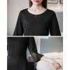 TE8711XBFS Trumpet sleeve fishtail slim waist black dress