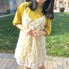 TE9130BGFS Preppy Loose long short sleeve t-shirt with fresh lace gallus dress