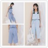 TE1586GJWL Casual denim loose lacing waist pants