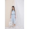 TE1586GJWL Casual denim loose lacing waist pants