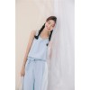 TE1586GJWL Casual denim loose lacing waist pants