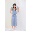 TE1586GJWL Casual denim loose lacing waist pants