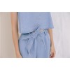 TE1586GJWL Casual denim loose lacing waist pants