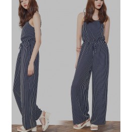 TE1594GJWL Casual fashion slim waist suspender wide leg jumpsuit