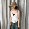 TE1721YJWL Lace splicing long skirt with lace backless vest and tube top