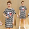 TE1771JXMM Summer stripes cartoon print maternity t-shirt dress