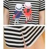 TE1771JXMM Summer stripes cartoon print maternity t-shirt dress