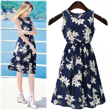 TE219WTY Summer new style plus size sleeveless dress