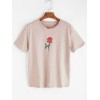 TE3112YZS Korean fashion rose decoration short sleeve t-shirt