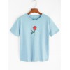 TE3112YZS Korean fashion rose decoration short sleeve t-shirt