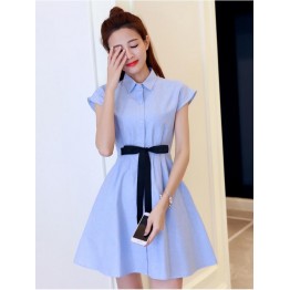 TE5026XBFS Fresh bowknot slim waist A-line dress