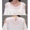 TE5028XBFS Summer pure color off shoulder flouncing chiffon tops with skirt
