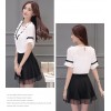 TE5029XBFS Summer fashion agaric edge short sleeve chiffon tops with skirt