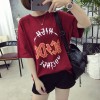 TE521XGM Student pullover cartoon print short sleeve loose t-shirt