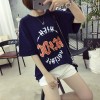 TE521XGM Student pullover cartoon print short sleeve loose t-shirt