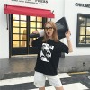 TE531XGM Harajuku style face print short sleeve couples t-shirt