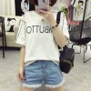 TE536XGM Harajuku style student letters print short sleeve t-shirt