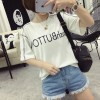 TE536XGM Harajuku style student letters print short sleeve t-shirt