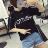 TE536XGM Harajuku style student letters print short sleeve t-shirt