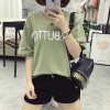 TE536XGM Harajuku style student letters print short sleeve t-shirt