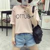 TE536XGM Harajuku style student letters print short sleeve t-shirt