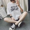 TE5510XGM Student personality letters print trendy round neck t-shirt