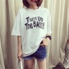 TE5510XGM Student personality letters print trendy round neck t-shirt