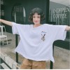 TE6305GZF Loose eagle embroidery hollow out back t-shirt