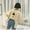 TE6305GZF Loose eagle embroidery hollow out back t-shirt