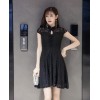 TE9507WMSS Korean fashion slim temperament lace cheongsam dress