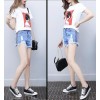 TE2020AYY Summer joker tassel edge slim denim shorts