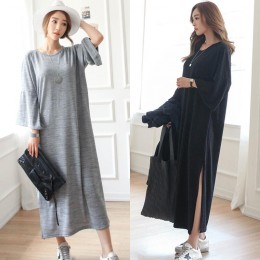 TE6552YZS Large size slit hem loose casual maxi dress