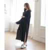 TE6552YZS Large size slit hem loose casual maxi dress