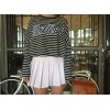 TE6558YZS Korean fashion large size stripes letters print batwing sleeve t-shirt