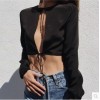 TE832HRCL Hot sale long sleeve hollow out breast short tops