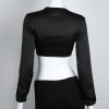 TE832HRCL Hot sale long sleeve hollow out breast short tops