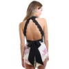 TE8776HRCL Euramerica fashion v neck sexy chiffon halter lacing midriff-baring tops