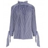 TE8976HRCL Euramerica fashion casual lacing sleeve loose stripes shirt