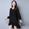 TE9131YZS Spring national style large size lacing flouncing pleat dress