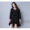 TE9131YZS Spring national style large size lacing flouncing pleat dress