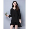 TE9131YZS Spring national style large size lacing flouncing pleat dress