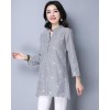 TE9156YZS Fresh style stripes embroidery splicing shirt