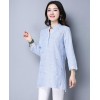 TE9156YZS Fresh style stripes embroidery splicing shirt