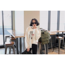 TE1561GJWL Casual fashion loose joker embroidery irregular t-shirt